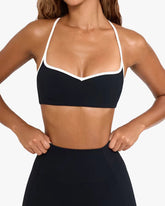BO&TEE SOFT ACTIVE SWEETHEART-NECK SPORTS BRA 'WITH LOVE EDIT' BLACK